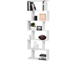 Bobbel Home - Boeken kast - Witte Opbergkast met Schappen - Ruime Opslagcapaciteit - Stabiel en Veilig - Boekenrek - 70x24x190,5 cm