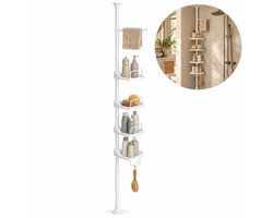 Bobbel Home - Doucherek - Telescopisch - Zonder Boren - Verstelbaar - 85-305 cm - Metaal - Wit