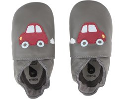 Bobux Soft Soles - Baby Slofjes Leer - Grey Orange Racing Car - Maat 18