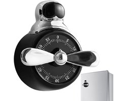 Bobypet - Keukentimer Magneet - Visuele Kookwekker Analoog met Hard Alarm - Batterijloos 60 Minuten Timer voor Studie Koken en Klaslokaal - Zwart