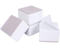 Bobypet - Meubelverhogers - Bedverhogers van koolstofstaal - Set van 4 - Zelfklevend - Verhoogt meubels met 5 cm - Diameter 6 cm - Voor bank, tafel, kast en bed - Wit