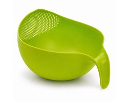 Bobypet - Rijstwasmand Kunststof - Rijstzeef met Uitloop - Vergiet voor Rijst, Groenten en Fruit - Groen