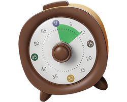 Bobypet - Visual Timer 60 Minuten - Stille Kookwekker & Studietimer voor Kinderen en Volwassenen - Countdown Timer voor Klaslokaal, Keuken en Kantoor - Schermvrij Tijdsbeheer -Bruin