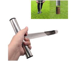 Bodemmonsternamesonde, plantaccessoire, 31*15 cm, roestvrijstalen buis, T-handvat, voor bodemmonsters, plantenverzorging, gazons, tuinen en landbouwbedrijven.