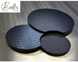 Bodhi by Ed - Dienblad - Rond - 60cm - Zwart - Decoratie - Vierkant - Ovaal dienblad - Plateau - Croco