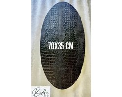 Bodhi by Ed - Dienblad - Rond - 70x35 cm - Decoratie - Ovaal - Vierkant - Plateau - Croco - Zwart