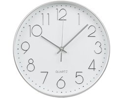 Bodil wandklok geruisloos zilver.