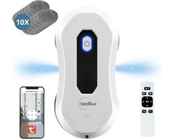 Bodilux® Robot Ramenwasser Incl. 10 microvezeldoeken Met Mobiele App - Ruitenreiniger - Robot ramenreiniger - Krachtige zuigkracht – Geschikt Voor Ramen, Spiegels en Marmer