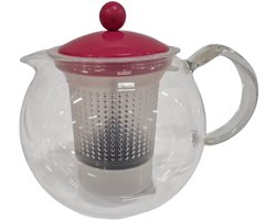 Bodum Assam Theepot - 1 l - Glas - Incl. Filter - Roze