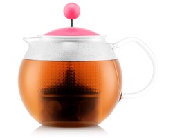 Bodum | Assam Theepot met filter - infuser / Tea Press | Glas | Roze deksel | Klein 0,5L