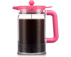 Bodum | Bean Cafetière voor ijskoffie / cold brew | Kunststof BPA-vrij | 1.5L | 12 kops | Bubblegum