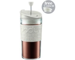Bodum Travel Press Reispress Thermosbeker - 0.35l - Kunststof - Gebroken wit