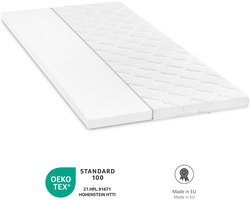 Bodyprotect topper 140 x 190 x 6 cm, comfort schuim matras topper, matras topper, wasbaar tot 60 graden, wit
