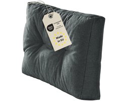 Bodyprotect zijleuning voor pallets - palletkussen 60x40 cm - palletkussens buiten & binnen - te gebruiken als armleuning, zijdeel of pallet zijkussen - Made in EU - 60 x 40 cm - donkergrijs