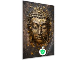Boeddha wanddecoratie - Religie muurdecoratie - Poster Bladeren - Muurdecoratie industrieel - Poster slaapkamer - Slaapkamer accessoires poster 100x150 cm