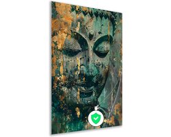 Boeddha wanddecoratie - Religie wanddecoratie - Muurdecoratie Goud - Wanddecoratie landelijk - Poster slaapkamer - Muur kunst poster 80x120 cm
