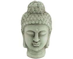 Boeddhabeeld - Hoofd van Boeddha - Groen - 22,5 cm hoog