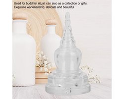 Boeddhisme Dagoba Acryl Mascotte Standbeeld - Decoratieve Sculptuur voor Huis en Tuin .