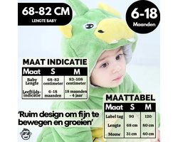 BoefieBoef Dieren Baby Onesie Peuter Pyjama Kinderen 6 maanden tot 2 jaar – Draak – Verkleedkleding met Luierrits – Halloween Carnaval Dierenpak - Kraamcadeau – Zacht Flanel - Romper - Boxpak - Jongens - Meisjes - Kruippak - Groen - Dragon