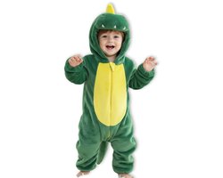BoefieBoef Dinosaurus Dieren Baby Onesie Peuter Pyjama Kinderen 6 maanden tot 2 jaar – Verkleedkleding met Luierrits – Carnaval Dierenpak - Kerst en Cadeau - Zacht Flanel - Romper - Boxpak - Jongens - Meisjes - Kruippak - Winterpak - Groen - Krokodil