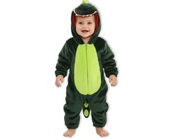 BoefieBoef Dinosaurus Kleuter Dieren Onesie Peuter Pyjama Kinderen 2-4 jaar – Verkleedkleding met Luierrits – Carnaval Dierenpak - Halloween en Kraamcadeau - Zacht Flanel - Baby Halloween - Boxpak - Jongen - Meisje - Kruippak - T-Rex Dieren Groen