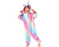 BoefieBoef Kinder Onesie Shiny Unicorn – Peuter & Kleuter Pyjama 2-5 Jaar – Fluffy Dieren Verkleedpak – Flanel Jumpsuit met Capuchon – Knuffelpak & Huispak – Zwemles – Carnaval, Halloween & Sinterklaas Cadeau – Jongens & Meisjes 95-110 cm - Eenhoorn