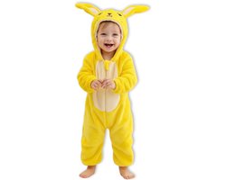 BoefieBoef Kleuter Onesie Pikachu Geel Peuter Pyjama Kinderen 2 tot 4 jaar – Verkleedpak met Luierrits – Carnaval Sinterklaas Kerst en Kraamcadeau - Zacht Flanel - Baby Romper - Boxpak - Jongens - Meisjes - Kruippak - Winterpak - muis geel