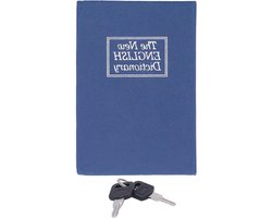 Boek Spaarpot - Geld Kistje - Veilig Opbergen - Met Sleutel Slot - 11.5 cm - Blauw