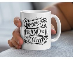 Boeken en Koffie Mok, Lezen Liefde Mok, Cafeïne Cadeau, Literatuur Gift, Boekenliefhebber Mok, Koffie Verslaafd Mok, Gezellige Mok