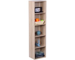 Boekenkast - 132 x 32 x 24 cm - smal - houtlook