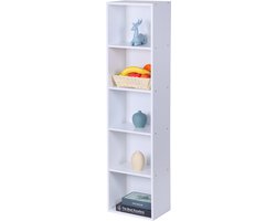 Boekenkast - 132 x 32 x 24 cm - smal - wit