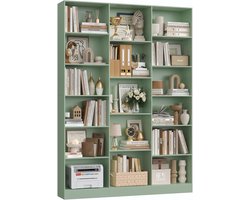 Boekenkast, 188 cm, Rek met 17 Vakken, Staand Opbergrek voor Woonkamer, Kantoor, Werkkamer, 149 x 23,5 x 188 cm, Groen