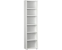 Boekenkast - 200 x 52 x 29cm - Wit - Budel