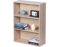 Boekenkast - 3 planken - 82 x 60 x 24 cm - houtlook