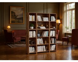 Boekenkast 5 Niveaus – Wotan Eiken Design Stellingkast 150x30x189 cm –Novihome