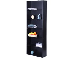 Boekenkast - 6 planken - 178,5 x 60 x 24 cm - zwart