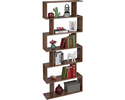 boekenkast - 6 planken - open - 190,5 x 80 x 23 cm - vintage