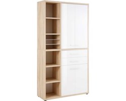 Boekenkast Banco Small - Eiken met wit