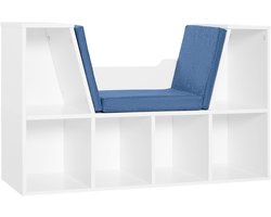Boekenkast bank 2-in-1 met 6 vakken en kussens - Modern design voor woonkamer, slaapkamer, studeerkamer 102x30x61cm