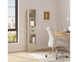 Boekenkast - Boekenrek Kind – Boekenplanken – Boekenstandaard - Speelgoedkast - Badkamerkast Hoog - 158x30X24 Cm - Hout - Bruin