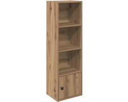 Boekenkast | Boekenrek | Opbergkast 31x24x102 cm bewerkt hout artisanaal eikenkleurig