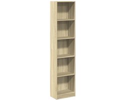 Boekenkast | Boekenrek | Opbergkast 40x24x176 cm bewerkt hout sonoma eikenkleurig