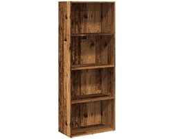 Boekenkast | Boekenrek | Opbergkast 60x30x152 cm bewerkt hout oud houtkleurig