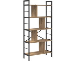 Boekenkast | Boekenrek | Opbergkast Artisan Eiken 75 x 30 x 156 cm Bewerkt hout