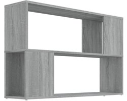 Boekenkast | Boekenrek | Opbergkast | Vakkenkast 100x24x63 cm bewerkt hout grijs sonoma eikenkleurig