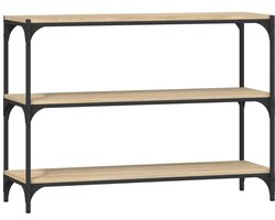 Boekenkast | Boekenrek | Opbergkast | Vakkenkast 100x33x70,5 cm bewerkt hout en staal sonoma eiken