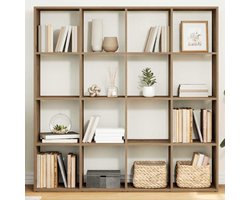 Boekenkast | Boekenrek | Opbergkast | Vakkenkast 102x29x143 cm bewerkt hout artisanaal eikenkleur