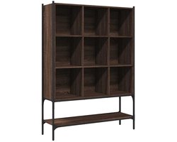 Boekenkast | Boekenrek | Opbergkast | Vakkenkast 102x30x141,5 cm bewerkt hout bruin eikenkleur