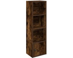 Boekenkast | Boekenrek | Opbergkast | Vakkenkast 31x24x102 cm bewerkt hout gerookt eikenkleurig