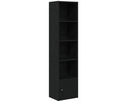 Boekenkast | Boekenrek | Opbergkast | Vakkenkast 31x24x127 cm bewerkt hout zwart eikenkleurig